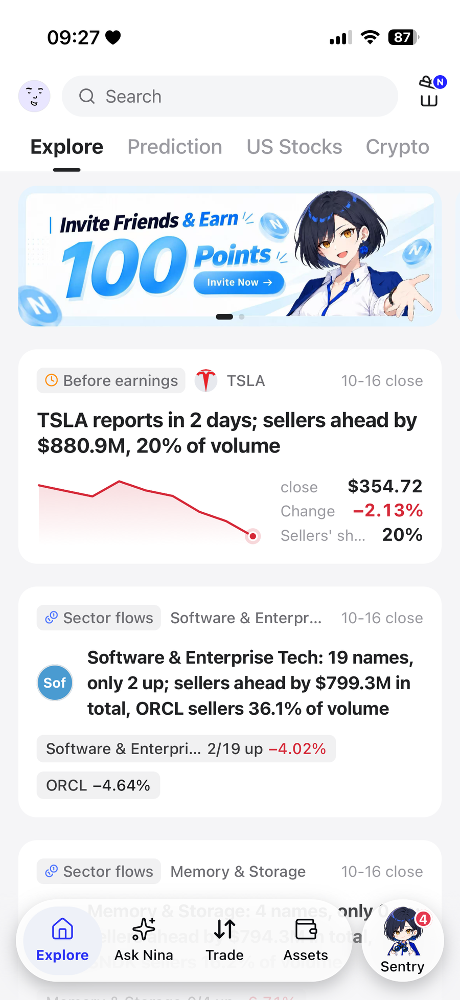 Explore home screen and the five bottom tabs
